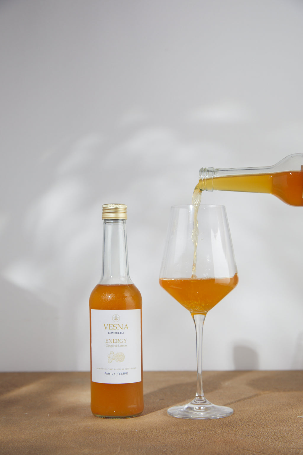 Energy kombucha 330ml — ginger and lemon, small batch craft UK